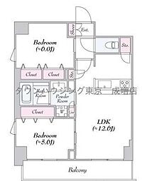 ロイジェント志村坂上 2LDKの間取図画像