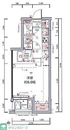 東武東上線 下赤塚駅 徒歩9分の賃貸マンション 4階1Kの間取り