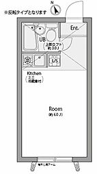 東武東上線 和光市駅 徒歩7分の賃貸アパート 1階ワンルームの間取り