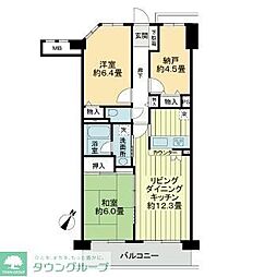 東武東上線 成増駅 バス9分 南大和下車 徒歩1分の賃貸マンション 2階2SLDKの間取り