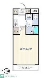 東京メトロ有楽町線 小竹向原駅 徒歩11分の賃貸マンション 2階1Kの間取り