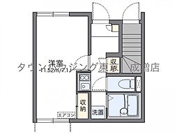 東武東上線 成増駅 徒歩13分の賃貸アパート 1階1Kの間取り