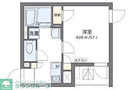 東武東上線 大山駅 徒歩10分の賃貸アパート 1階1Kの間取り