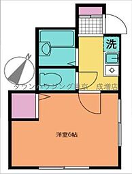 東武東上線 上板橋駅 徒歩12分の賃貸アパート 1階1Kの間取り