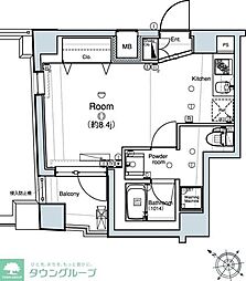 都営三田線 板橋区役所前駅 徒歩6分の賃貸マンション 6階ワンルームの間取り