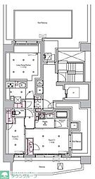 都営三田線 新板橋駅 徒歩3分の賃貸マンション 13階2LDKの間取り