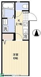 東武東上線 大山駅 徒歩10分の賃貸マンション 1階1Kの間取り