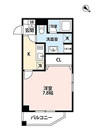 東武東上線 大山駅 徒歩7分の賃貸マンション 4階1Kの間取り