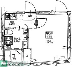 都営三田線 志村坂上駅 徒歩9分の賃貸マンション 4階1Kの間取り