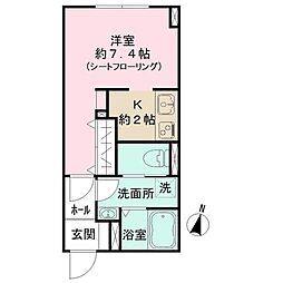 東京メトロ有楽町線 千川駅 徒歩8分の賃貸マンション 1階1Kの間取り