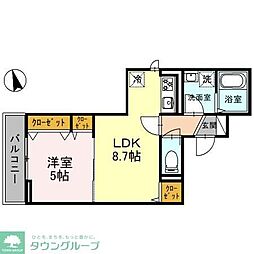 東京メトロ副都心線 地下鉄成増駅 徒歩11分の賃貸アパート 3階1LDKの間取り