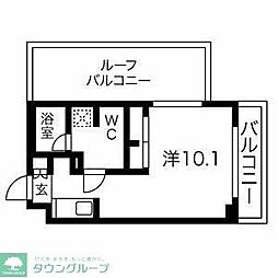 東武東上線 成増駅 徒歩6分の賃貸マンション 4階ワンルームの間取り