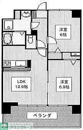 都営大江戸線 光が丘駅 徒歩13分の賃貸マンション 1階2LDKの間取り