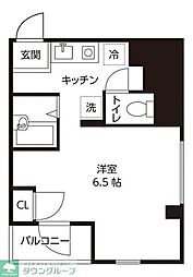 都営三田線 本蓮沼駅 徒歩4分の賃貸マンション 4階ワンルームの間取り