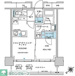 都営三田線 板橋区役所前駅 徒歩5分の賃貸マンション 5階1LDKの間取り