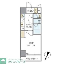 都営三田線 本蓮沼駅 徒歩2分の賃貸マンション 2階1Kの間取り