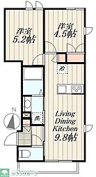 プレシディオ千川 2階2LDKの間取り