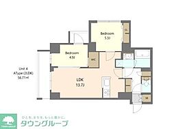 都営三田線 西台駅 徒歩11分の賃貸マンション 3階2LDKの間取り