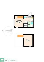 都営大江戸線 練馬春日町駅 徒歩7分の賃貸アパート 1階ワンルームの間取り