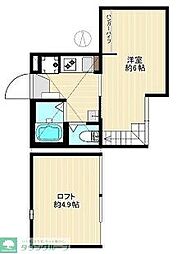 都営三田線 志村三丁目駅 徒歩11分の賃貸アパート 3階1Kの間取り