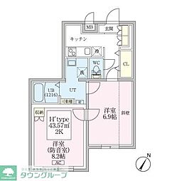 東京メトロ有楽町線 平和台駅 徒歩5分の賃貸マンション 3階2Kの間取り