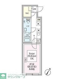 東京メトロ有楽町線 平和台駅 徒歩5分の賃貸マンション 4階1Kの間取り