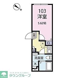 都営三田線 本蓮沼駅 徒歩10分の賃貸マンション 1階1Kの間取り