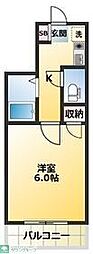都営三田線 板橋本町駅 徒歩3分の賃貸マンション 1階1Kの間取り