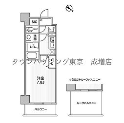 都営三田線 志村三丁目駅 徒歩5分の賃貸マンション 2階1Kの間取り