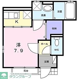 都営三田線 志村三丁目駅 徒歩15分の賃貸アパート 1階1Kの間取り