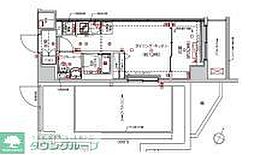 東武東上線 中板橋駅 徒歩5分の賃貸マンション 8階1DKの間取り