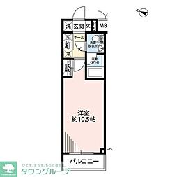 東武東上線 中板橋駅 徒歩10分の賃貸マンション 1階1Kの間取り