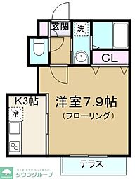 東武東上線 大山駅 徒歩8分の賃貸マンション 1階1Kの間取り