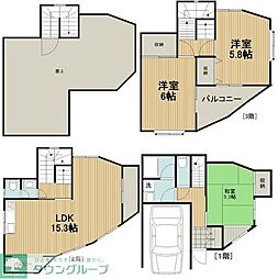 白子3丁目戸建て 1階3LDKの間取り