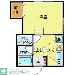 東京メトロ有楽町線 氷川台駅 徒歩10分の賃貸アパート 1階1Kの間取り