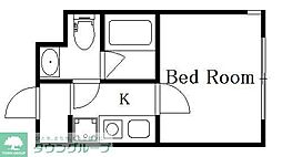 東武東上線 大山駅 徒歩7分の賃貸マンション 4階1Kの間取り