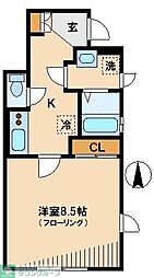 東武東上線 中板橋駅 徒歩7分の賃貸アパート 1階1Kの間取り