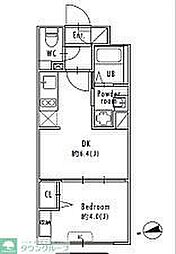 JR山手線 大塚駅 徒歩9分の賃貸マンション 2階1DKの間取り