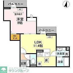 D-Sereno志木柏町 1LDKの間取図画像