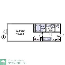 東武東上線 大山駅 徒歩7分の賃貸マンション 3階1Kの間取り