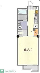 都営三田線 志村三丁目駅 徒歩12分の賃貸マンション 4階1Kの間取り