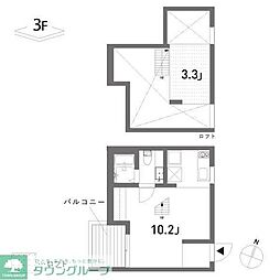 都営三田線 本蓮沼駅 徒歩4分の賃貸アパート 3階1Kの間取り