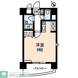 都営三田線 志村坂上駅 徒歩1分の賃貸マンション 6階ワンルームの間取り