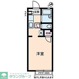 東武東上線 ときわ台駅 徒歩11分の賃貸アパート 1階1Kの間取り