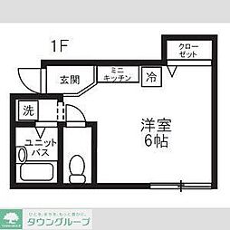 東武東上線 成増駅 徒歩8分の賃貸アパート 1階ワンルームの間取り