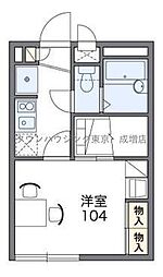 東京メトロ副都心線 千川駅 徒歩14分の賃貸アパート 2階1Kの間取り