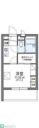 レオパレスリベール 4階1Kの間取り