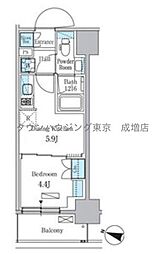 都営三田線 板橋本町駅 徒歩3分の賃貸マンション 11階1DKの間取り
