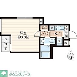 都営三田線 西高島平駅 徒歩14分の賃貸マンション 4階1Kの間取り