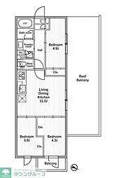 nidoMOTOHASUNUMA 3LDKの間取図画像